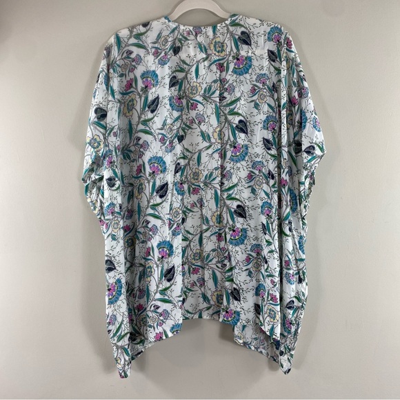 Ann Taylor LOFT M/L Floral 100% Modal Open Front‎ Cardigan Short Sleeve Kimono - Picture 6 of 10